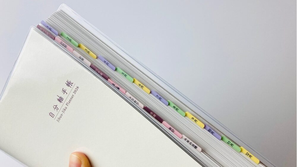 月とワークのインデックスを貼った様子